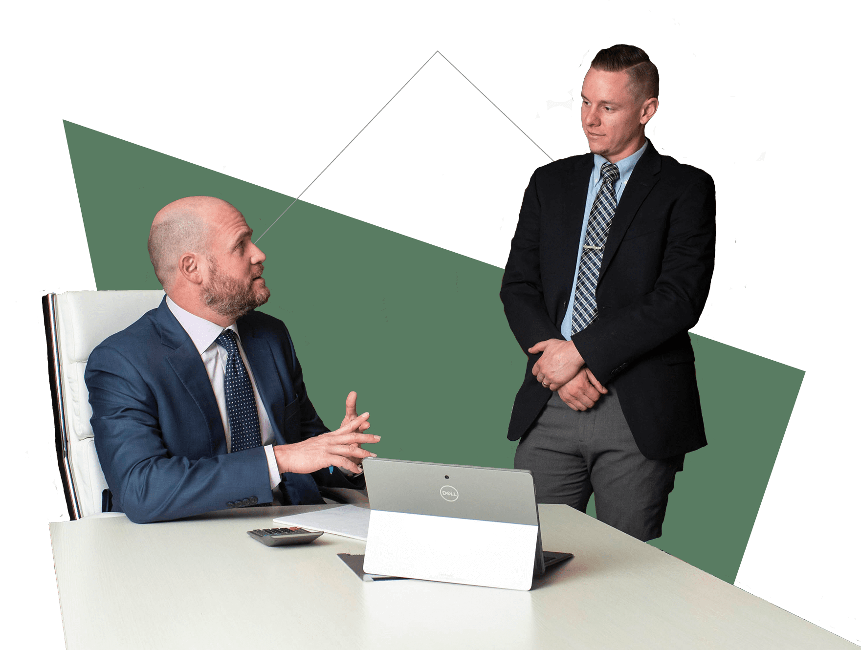 two professionals in a meeting