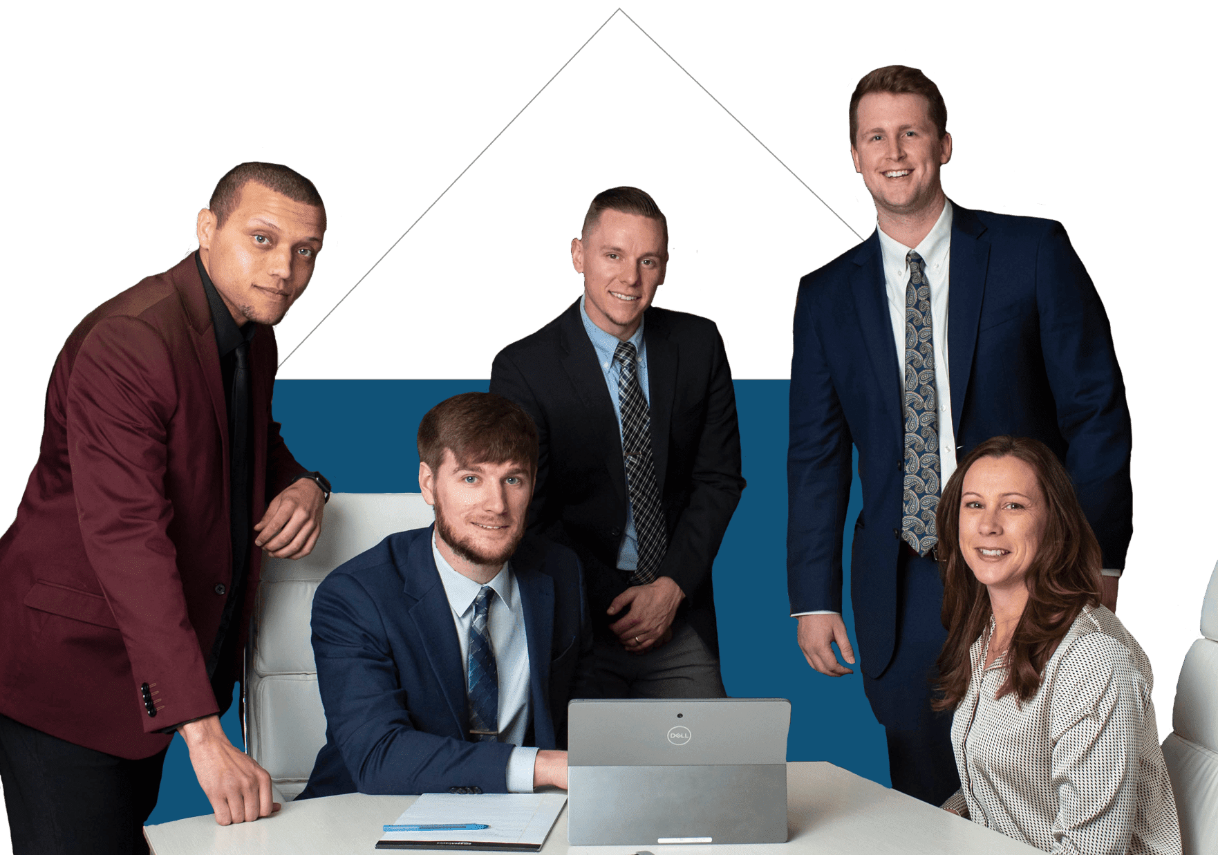 a team of five professionals