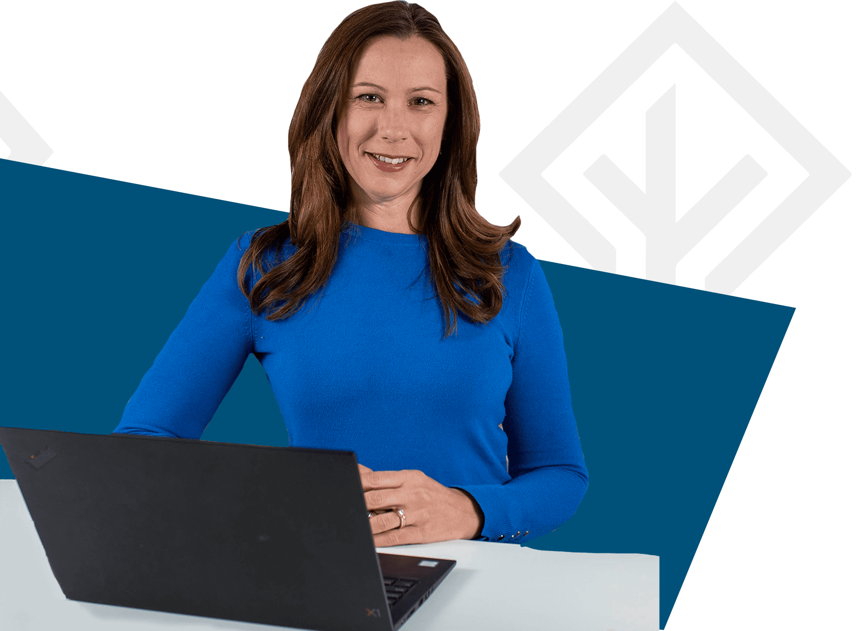 a professional at her desk