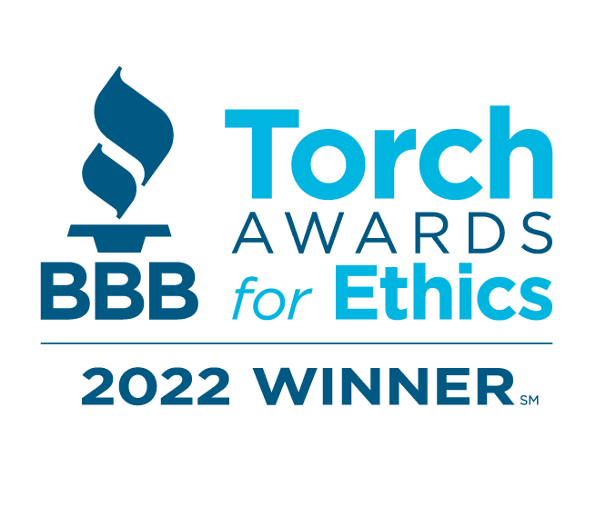 a logo announcing the 2022 BBB Torch Awards winner